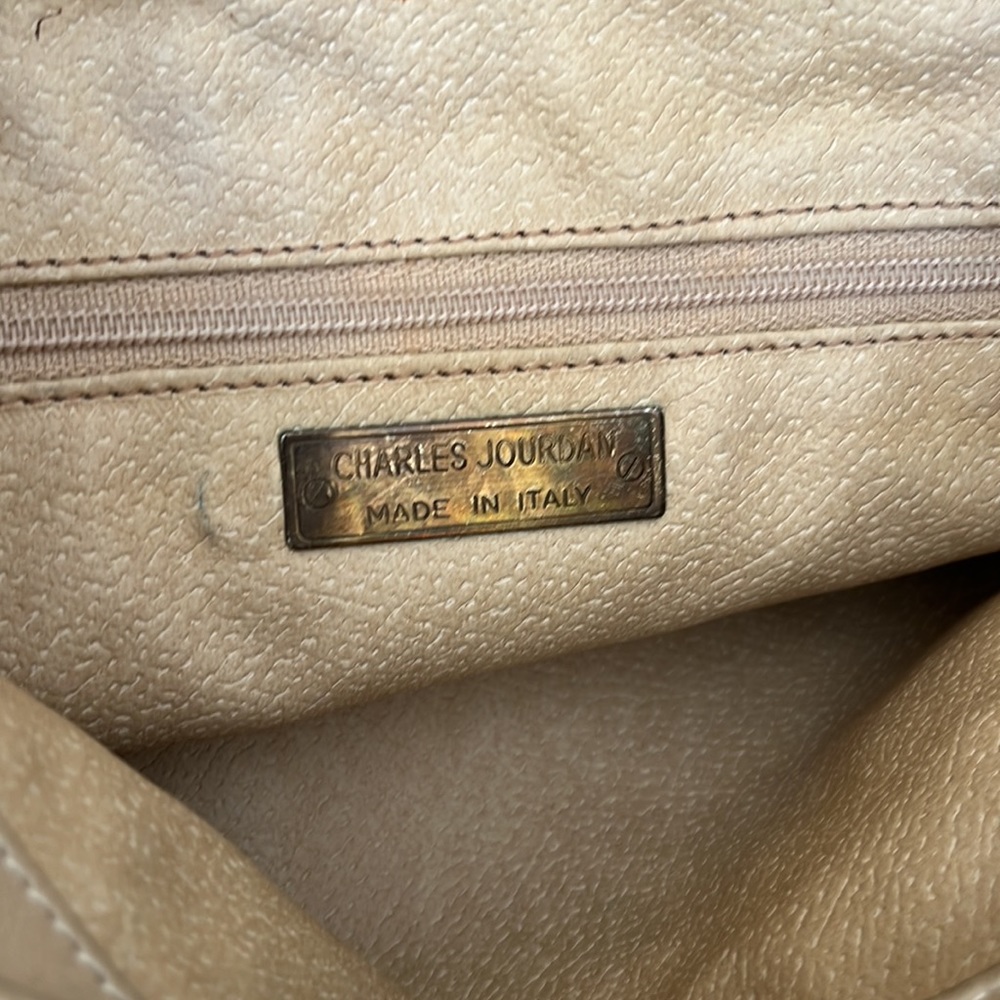 Charles Jourdan light beige woven leather handbag - Picture 10 of 13